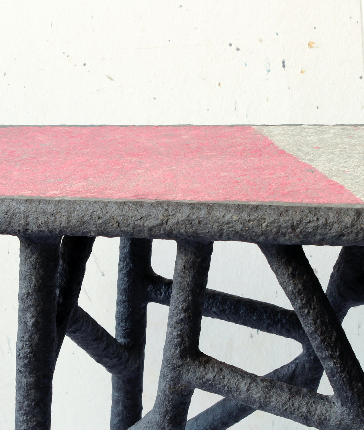 Alchemist’s Console Table | Semi-Coral Top | Hand-Sculpted From Upcycled Paper