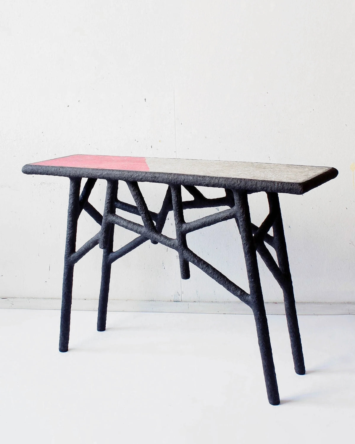 Alchemist’s Console Table | Semi-Coral Top | Hand-Sculpted From Upcycled Paper
