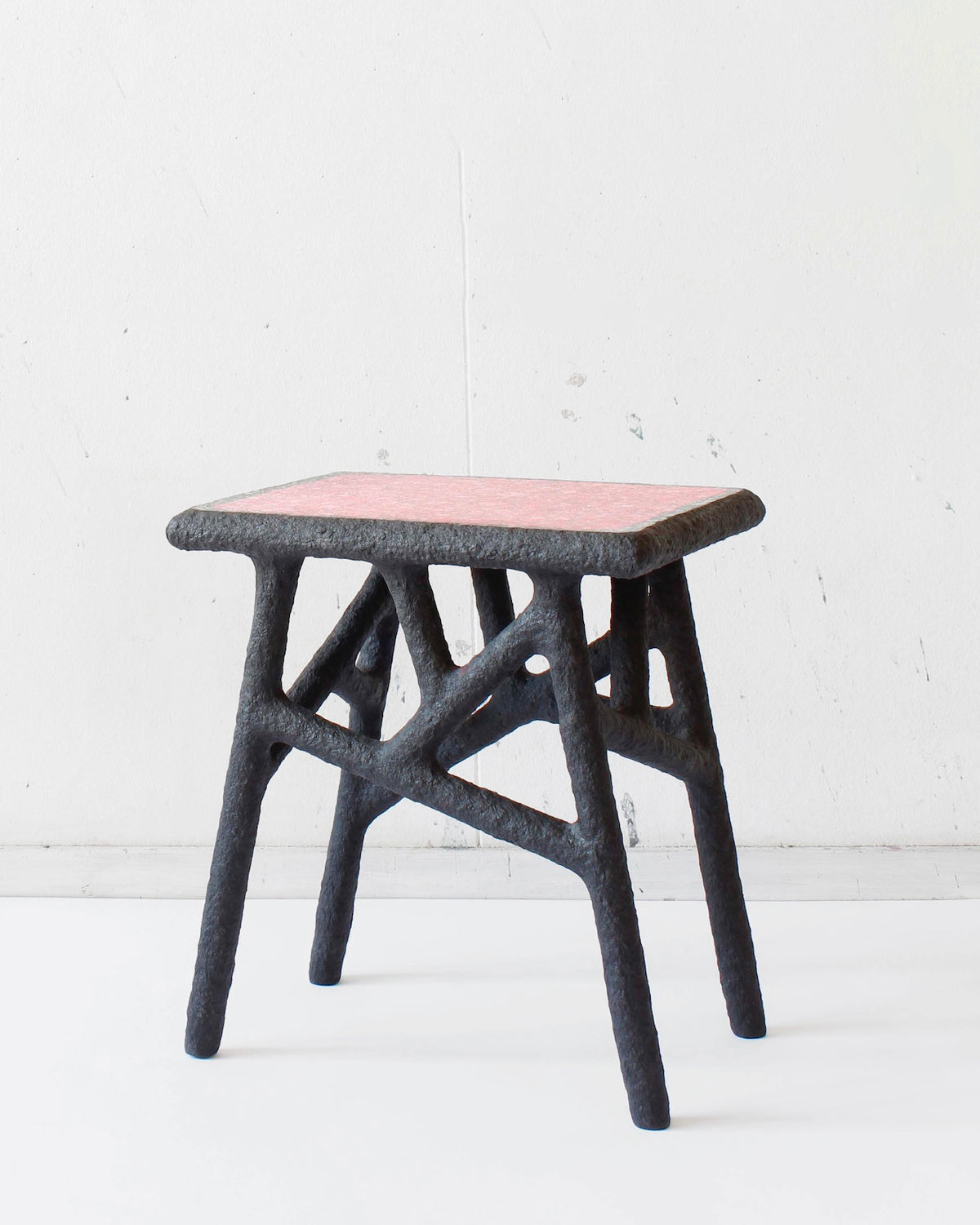 Alchemist’s Side Table | Coral Top | Hand-Sculpted From Upcycled Paper