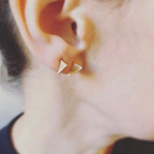 Load image into Gallery viewer, earrings-3d-triangle-recycled-silver- charlotte-eatock-the_home_of_sustainable_things