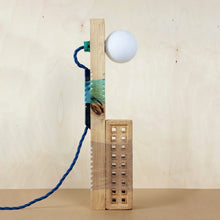 Load image into Gallery viewer, joining-bottles-brick-lamp-wood-offcuts-plastic-bottles-micaella-pedros-the_home_of_sustainable_things