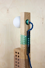 Load image into Gallery viewer, joining-bottles-brick-lamp-wood-offcuts-plastic-bottles-micaella-pedros-the_home_of_sustainable_things_2