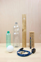 Load image into Gallery viewer, joining-bottles-brick-lamp-wood-offcuts-plastic-bottles-micaella-pedros-the_home_of_sustainable_things_3