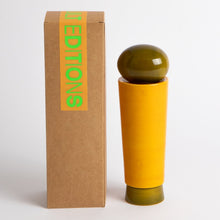 Load image into Gallery viewer, salt_grinder_or_pepper_mill_channapatna_turned_wood_natural_dyes_built_editions-the-home-of-sustainable-things-box_yellow