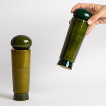 Load image into Gallery viewer, salt_grinder_or_pepper_mill_channapatna_turned_wood_natural_dyes_built_editions-the-home-of-sustainable-things_dark_green_2