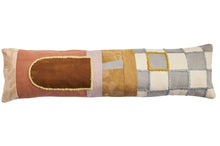 Load image into Gallery viewer, two-sided-cushion-waste-fabrics-derbyshire-wool-screen-printed-silk-cotton-hand-embroidered-patchwork-handwoven-handdyed_painted-wilde-studio-the_home_of_sustainable_things