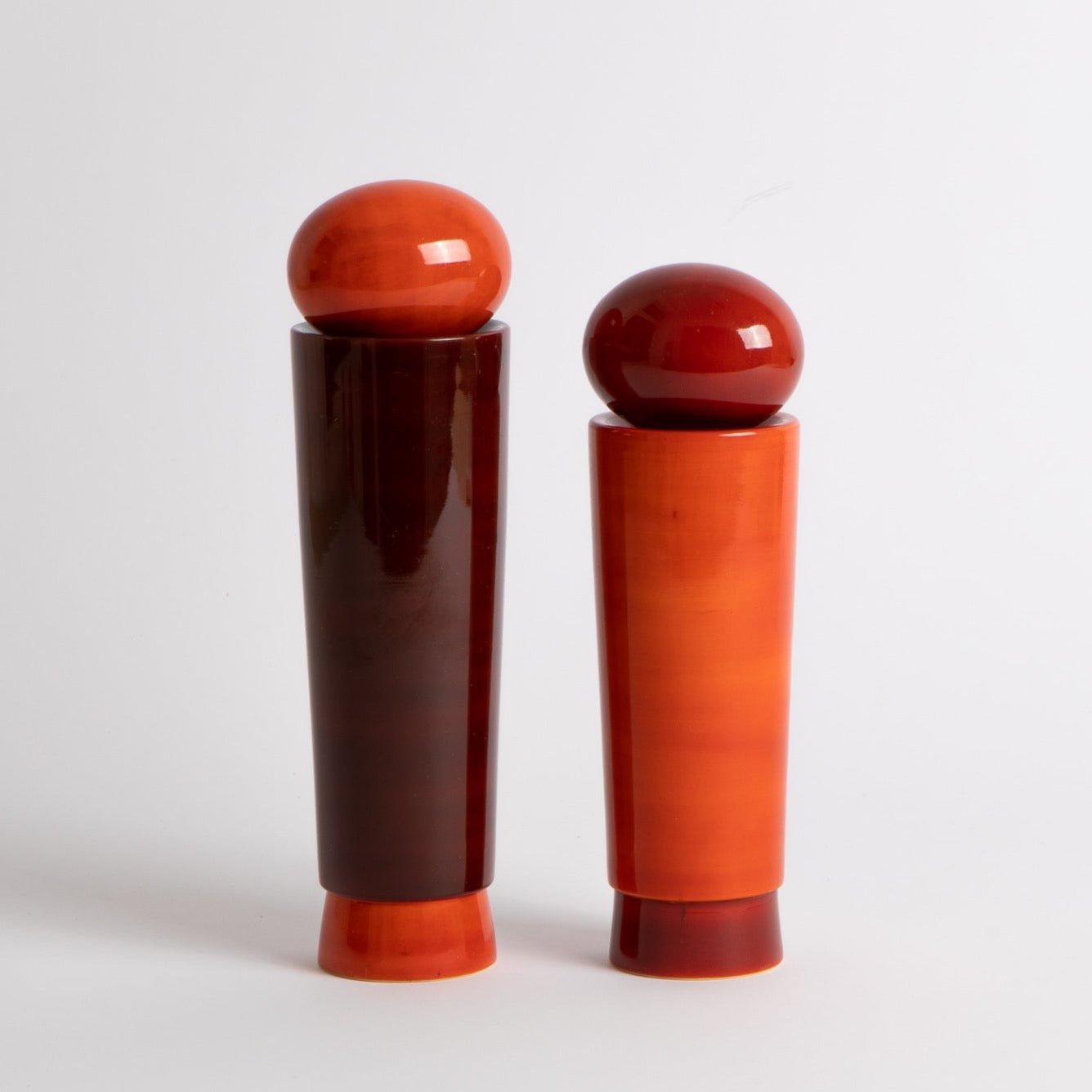 Tall Salt & Pepper Grinder | Dark Red | Natural Non-Toxic Materials