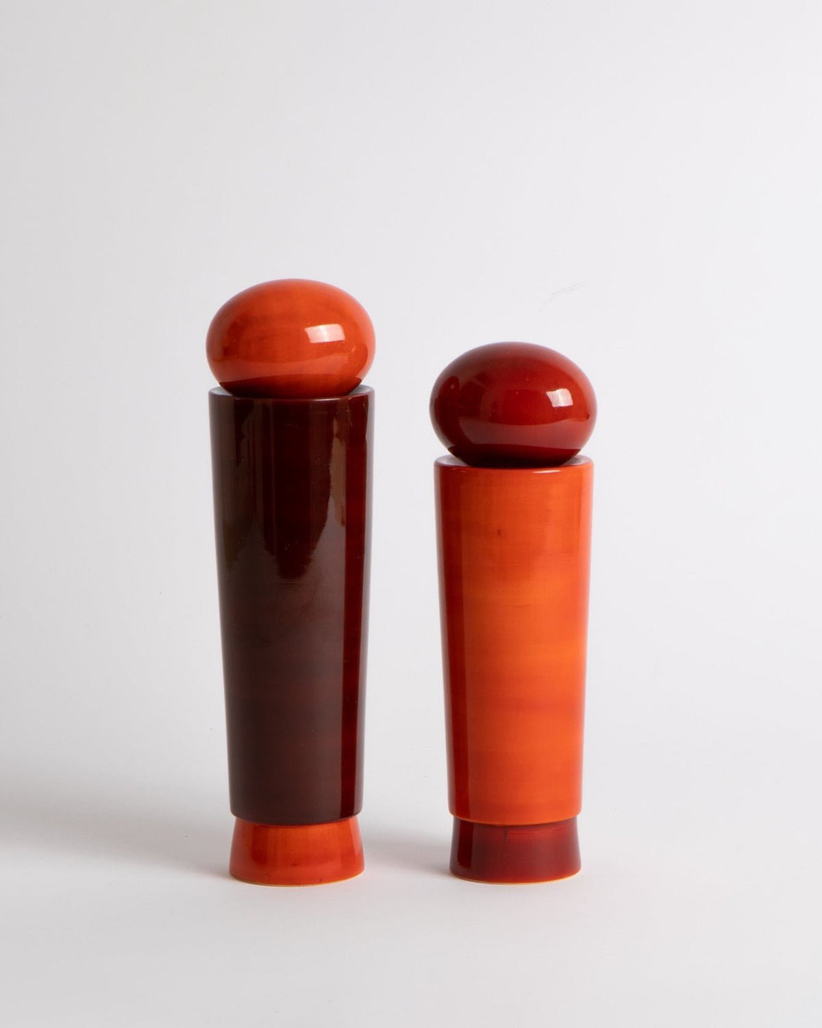 Tall Salt & Pepper Grinder | Dark Red | Natural Non-Toxic Materials