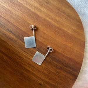 3D Square Earrings | made from recycled silver - THE HOME OF SUSTAINABLE THINGS