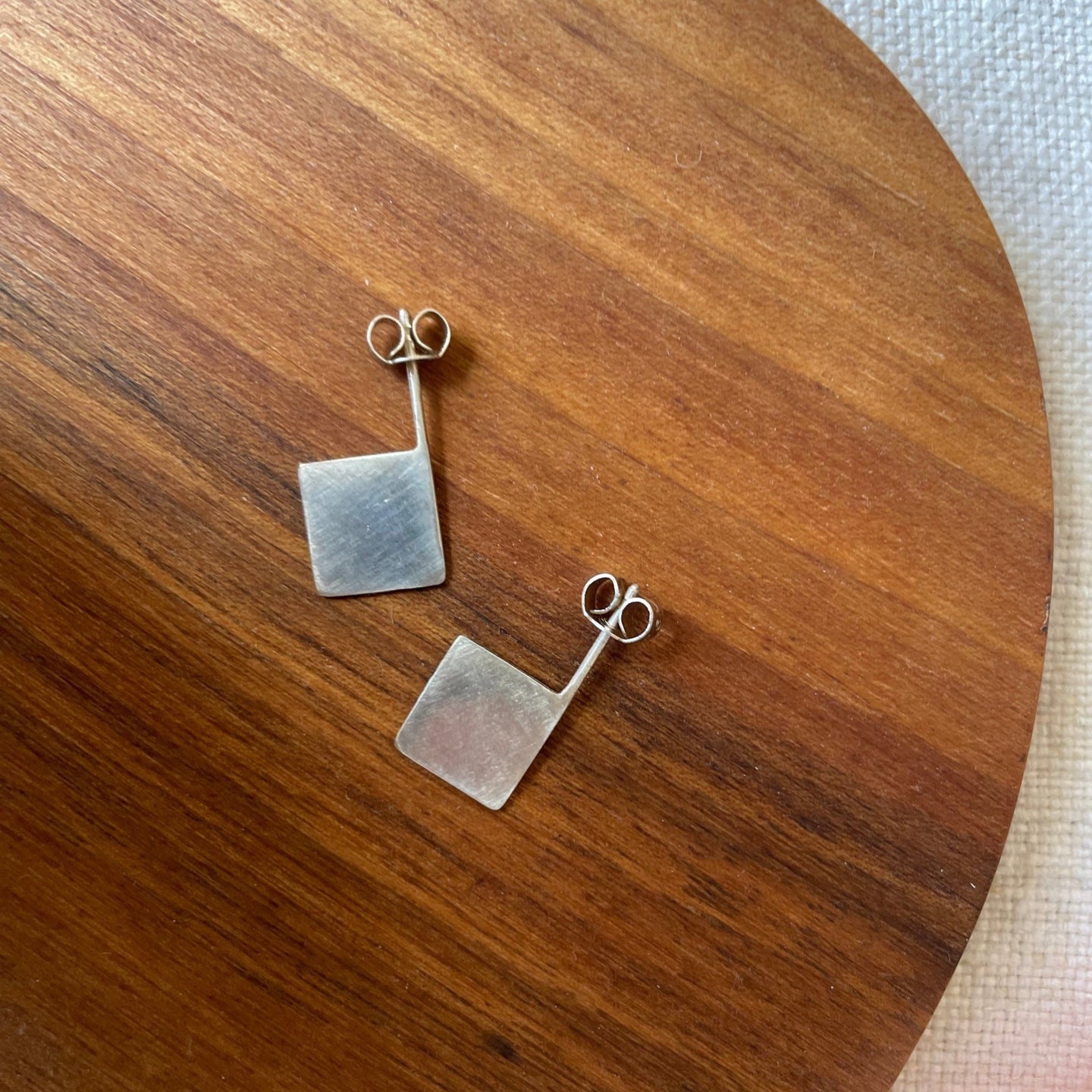 3D Square Earrings | made from recycled silver - THE HOME OF SUSTAINABLE THINGS