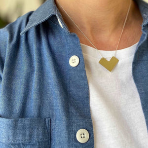 Abstract Heart Necklace Brass | made from recycled brass - THE HOME OF SUSTAINABLE THINGS