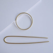 Load image into Gallery viewer, Brass Minimal Hair Pin Set - THE HOME OF SUSTAINABLE THINGS
