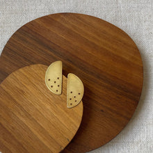 Load image into Gallery viewer, Cheese Slice Lady Bug Earrings | made from recycled brass - THE HOME OF SUSTAINABLE THINGS
