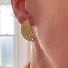 Load image into Gallery viewer, Cheese Slice Lady Bug Earrings | made from recycled brass - THE HOME OF SUSTAINABLE THINGS
