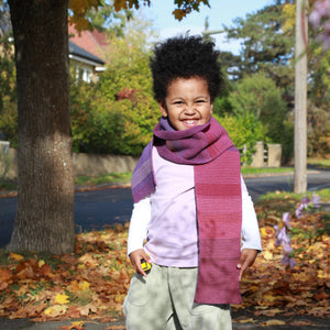 "Coded" Felt Scarf | Dark Purple | made from deadstock yarn - THE HOME OF SUSTAINABLE THINGS