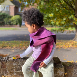 "Coded" Felt Scarf | Dark Purple | made from deadstock yarn - THE HOME OF SUSTAINABLE THINGS