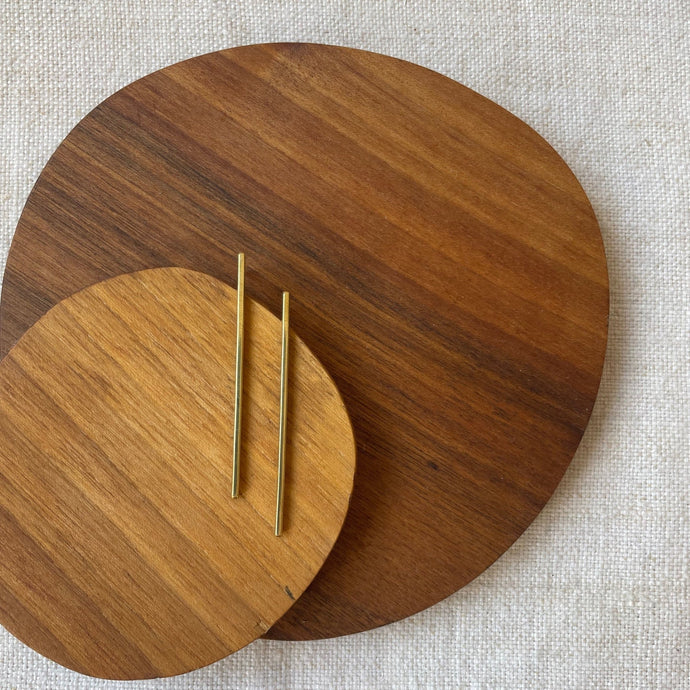Slim Line Studs Earrings | made from recycled brass - THE HOME OF SUSTAINABLE THINGS