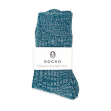 Load image into Gallery viewer, The Carlyle 100% Recycled Teal Fleck Socks - THE HOME OF SUSTAINABLE THINGS
